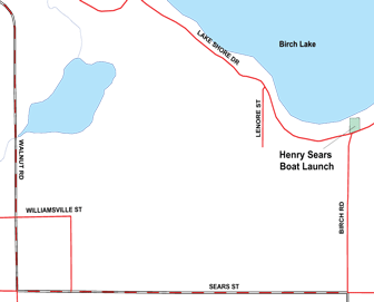 Map showing the location of Henry Sears Park